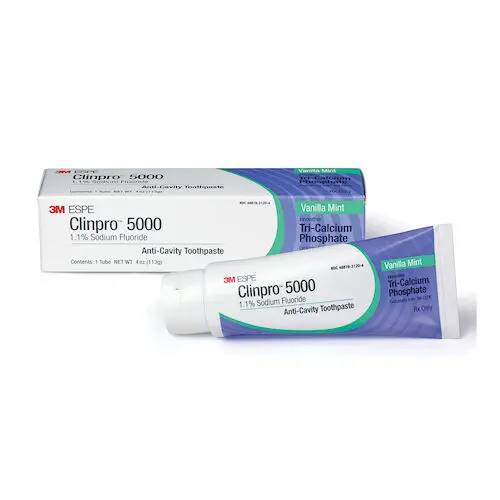 3M Clinpro 5000 1.1% Sodium Fluoride Anti-Cavity Toothpaste, Vanilla Mint, 4 oz Tube, Rx Only, 12115 thumbnail 9