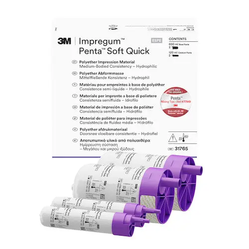 3M Impregum Penta Soft Quick Step Polyether Impression Material Refill, Medium Body, Fast Set, Mint Flavor, Medium Purple, 2 x 300 mL Base Paste & 2 x 60 mL Catalyst, 31765 thumbnail 4