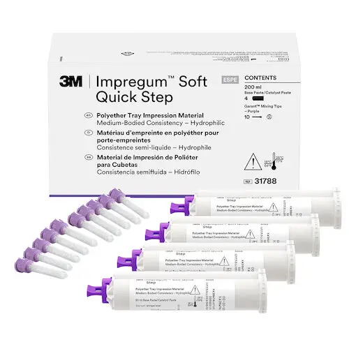 Impregum Garant Soft Quick Step Polyether Impression Material, Medium Body, Tray Refill, Mint, 4 x 50 mL Cartridges, 31788 thumbnail 8