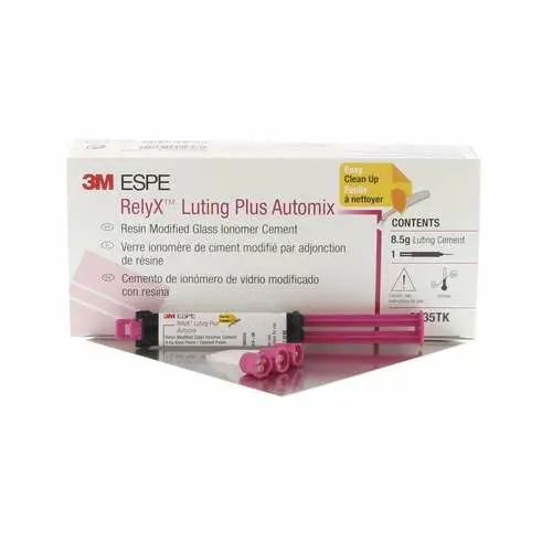 RelyX Luting Plus Automix Resin-Modified Glass Ionomer Cement Trial Kit, 8.5 g Syringe, 12 Mixing Tips, 1/Kit, 3535TK thumbnail 18
