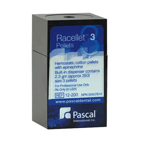 Pascal Racellet Hemostatic Cotton Pellets #3, 0.55 mg Racemic Epinephrine HCl, Green, 350/Box, 12-200 thumbnail 4