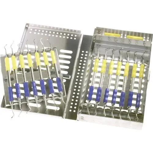 Thompson™ Instrument Cassette, Series 7, Single Rack, 7-Instrument Capacity, Stainless Steel, Silver, 8" L x 4-7/8" W x 1-1/8" H, 3-084107 thumbnail 2