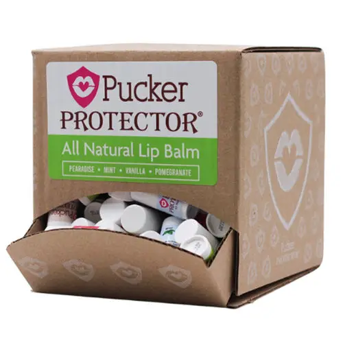 Pucker Protector All Natural Lip Balms, Assorted Flavors, 0.05 oz Mini Tubes, 120/Box, F10477 - Pucker Protector™ All Natural Lip Balms 120/Box - Image 1