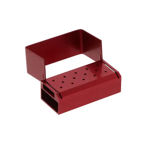 Premier Lab Bur Block, 14-Hole, Red, Anodized Aluminum, Autoclavable, #9051030 thumbnail 2