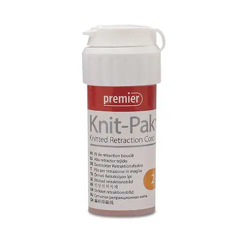 Premier Knit-Pak Knitted Retraction Cord, Size 2, Plain, Non-Impregnated, Orange, 100" (254 cm), 1/Pk, 9007555 thumbnail 7