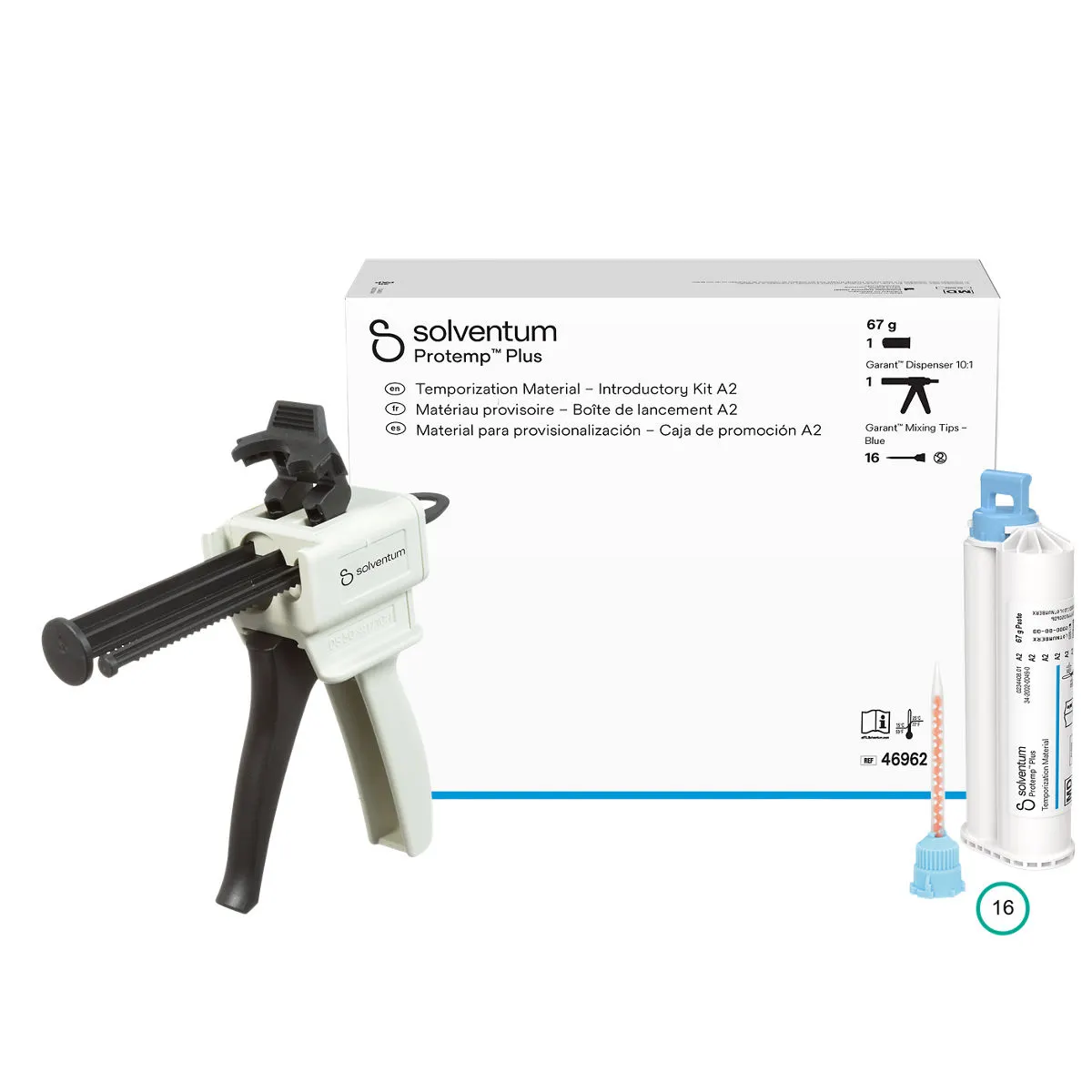 Solventum Protemp Plus Temporization Material Introductory Kit, Shade A2, 67 g (50 ml) Cartridge, 10:1 Automix, 46962 thumbnail 25