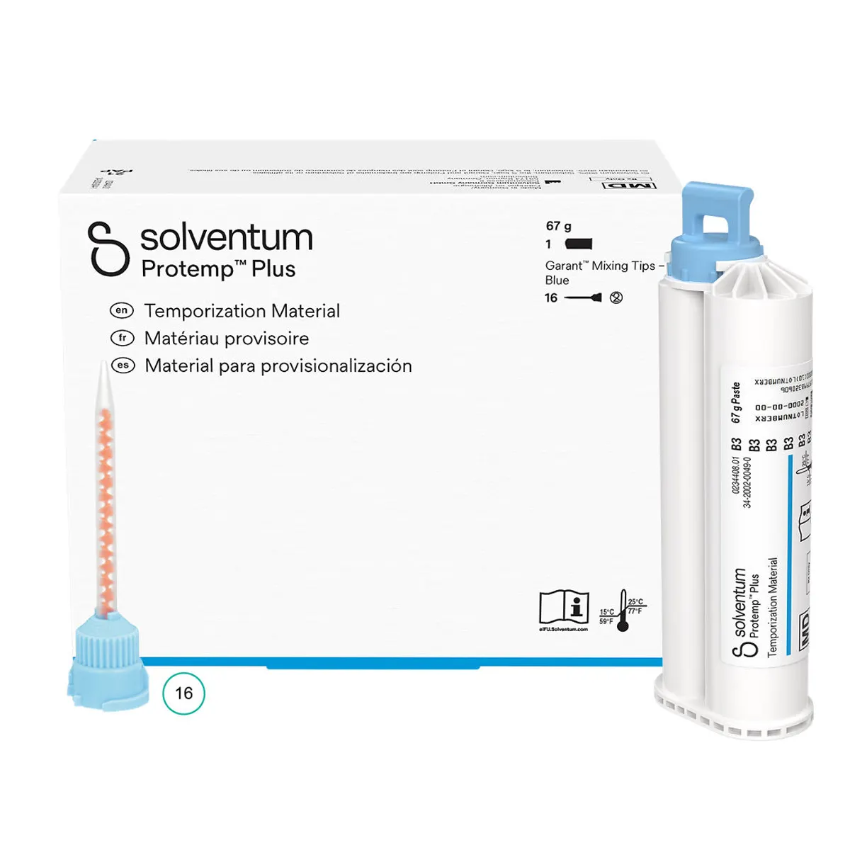 Solventum (3M) Protemp Plus Temporization Material Refill Cartridge, Shade B3, 50 ml (67 g), 1 Cartridge with 16 Blue Mixing Tips, 46961 thumbnail 10