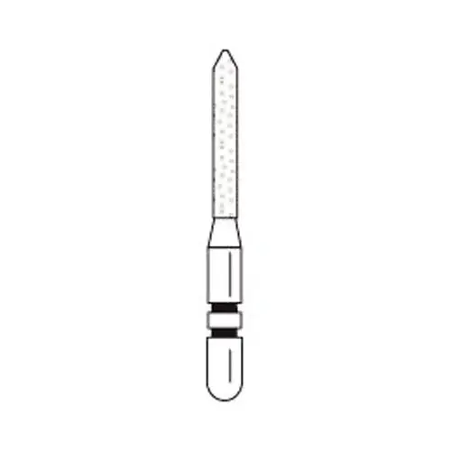 Two Striper ShortCut Diamond Bur, FGSS, Bevel-End Cylinder, #250.8 S, Coarse, Green, 1.2 mm Major/0.4 mm Minor Diameter, 8 mm Length, 5/Pk, 2015902 thumbnail 4