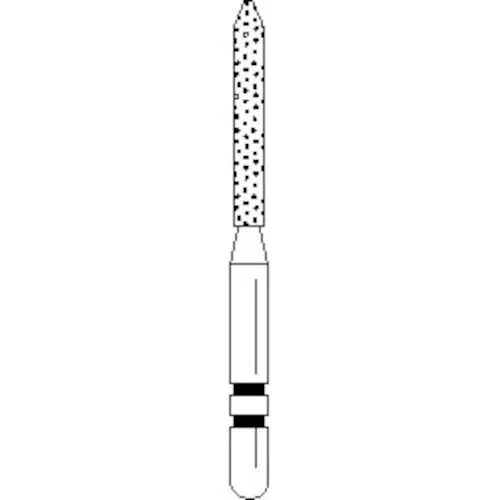 Two Striper Diamond Bur, FG, Bevel-End Cylinder, #250.9, Coarse, Green, 1.2 mm Major/0.4 mm Minor Diameter, 9.0 mm Length, 5/Pk, 2015066 thumbnail 4