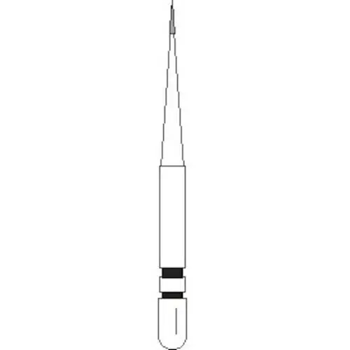 Two Striper MFS Finishing Diamond Bur FG, Flame/Needle #201, MF1 Fine (45µ), Purple Ring, 5/Pkg, 2015853 thumbnail 3