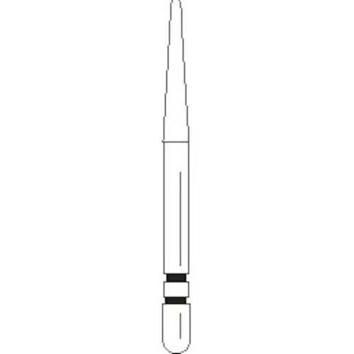 Two Striper® MFS® Finishing Diamond Bur FG, #257, MF2 Extra Fine (20 micron), Flame/Needle, 1.8mm Major/1.2mm Minor Diameter, 5/Pkg, 2015857 thumbnail 3