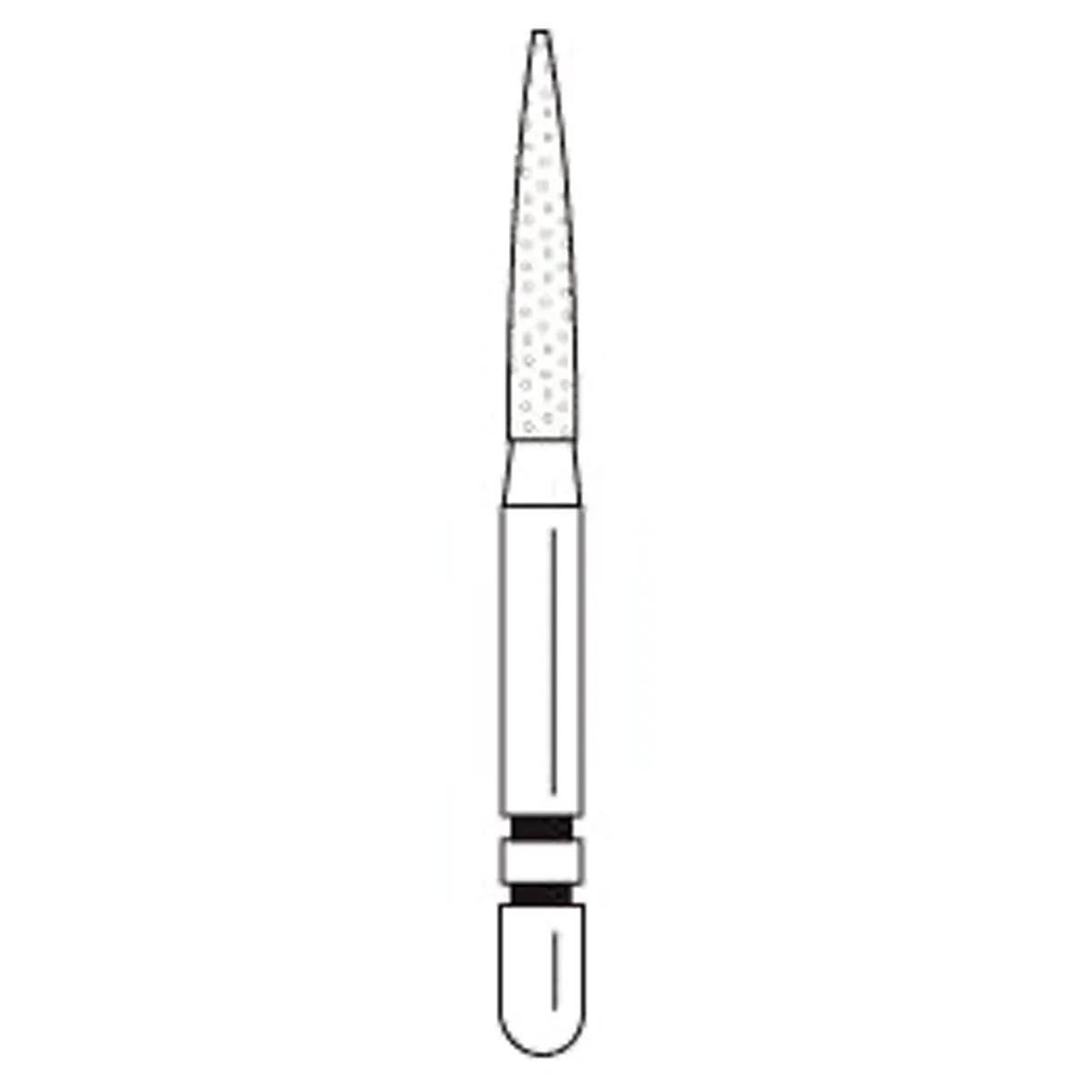 Two Striper® Diamond Bur FG Long, Flame, Fine, #L260.8, 1.4 mm Major/0.4 mm Minor Diameter, 8.0 mm Length, 5/Pkg, 2015163 thumbnail 3