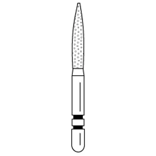 Two Striper® Diamond Bur, FG Long, Fine, Flame, #L265.8, 1.4 mm Major/0.4 mm Minor Diameter, 8.0 mm Length, 5/Pkg, 2015655 thumbnail 3