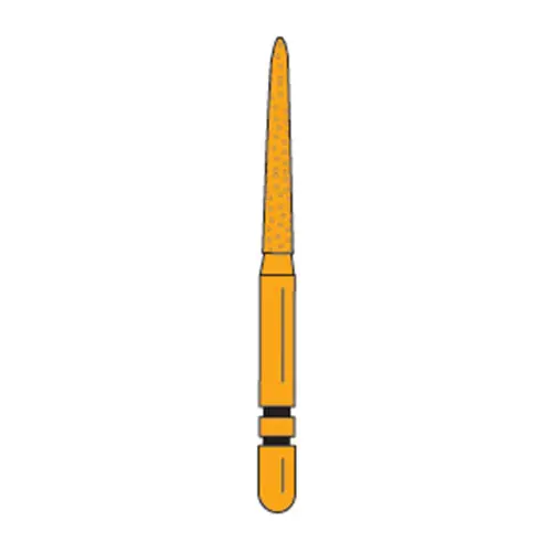Two Striper Gold-Plated Curettage (GCP) Diamond Bur, FG, 252.SC, Medium, Blue Ring, 1.8 mm Major/0.4 mm Minor Diameter, 10 mm Length, 5/Pk, 2015607 thumbnail 8