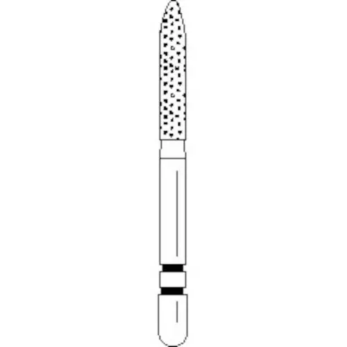 Two Striper MFS Finishing Diamond Bur FG #257 MF3, Ultra Fine (10 micron), Round-End Taper, 1.8 mm Major/1.2 mm Minor Diameter, 5/Pkg, 2015858 thumbnail 3
