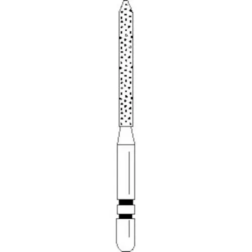 Two Striper Diamond Bur, FG, Bevel-End Cylinder, #250.11, Coarse, Green Ring, 1.2 mm Major/0.4 mm Minor Diameter, 11 mm Length, 5/Pk, 2015068 thumbnail 4