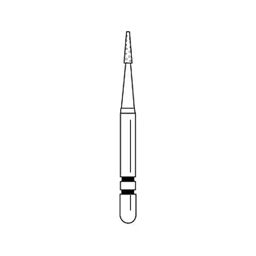 Two Striper Diamond Bur, FG, Cone Point End, Interproximal Trimmer, #200.3, Fine, Red, 0.8 mm Major/0.3 mm Minor Diameter, 3.0 mm Length, 5/Pk, 2015042 thumbnail 8