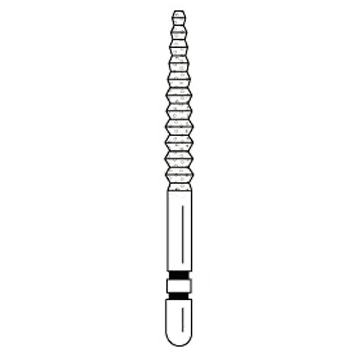 Two Striper Diamond Bur, FG, Crown Cut, Gross Reduction, ST11, Coarse, Green, 1.8 mm Major/1.4 mm Minor Diameter, 11 mm Length, 5/Pk, 2015585 thumbnail 4