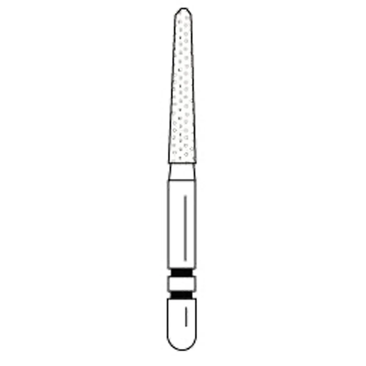 Two Striper® Diamond Bur FG #256.9, Fine Grit, Flame Shape, Friction Grip, 1.8 mm Major/1.2 mm Minor Diameter, 9.0 mm Length, Red Ring, 5/Pkg, 2015095 thumbnail 3