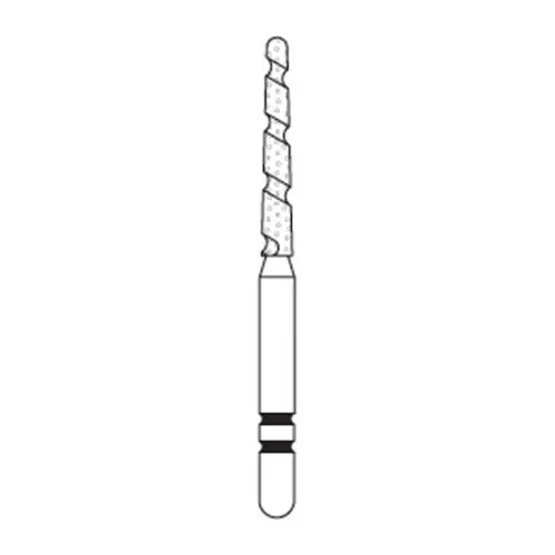 Two Striper TS2000 Diamond Bur, FG, Round-End Taper, 2003.10, Coarse, Green, 1.4 mm Major/0.9 mm Minor, 10 mm Length, 5/Pk, 2000040 thumbnail 4