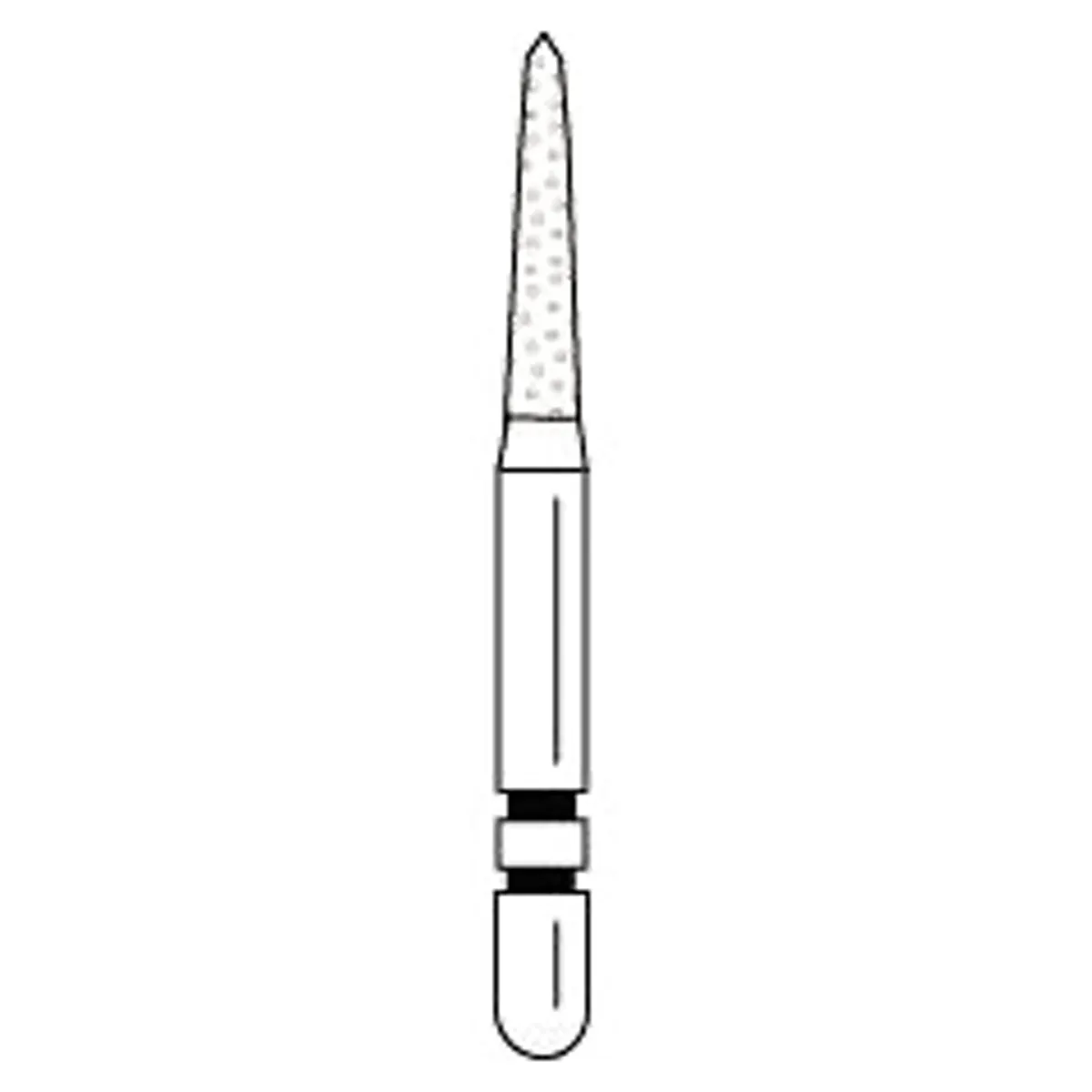 Premier Two Striper Gold-Plated Curettage Diamond Bur, Friction Grip, Medium Grit, Cone Beveled End, 252.SA, 5/Pack, 2015603 thumbnail 3