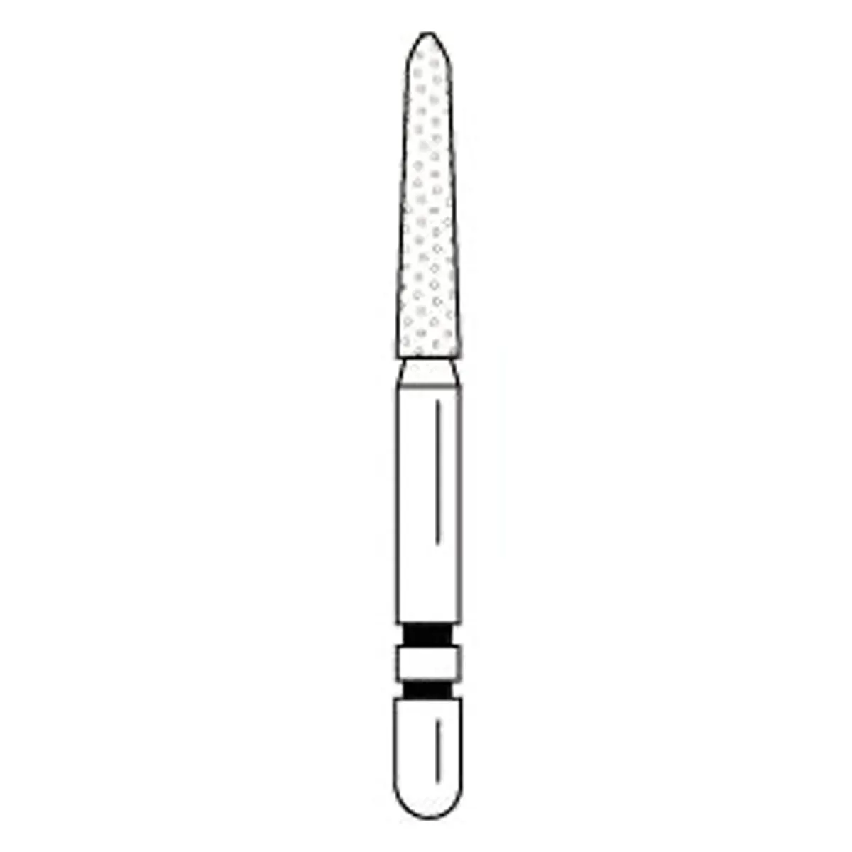 Two Striper Diamond Bur, FG, Flame, #253.8, Coarse, Green, 1.6 mm Major/1.0 mm Minor Diameter, 8.0 mm Length, 5/Pk, 2015070 thumbnail 4