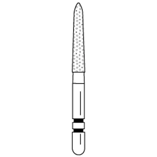 Two Striper Diamond Bur, FG, Flame, #270.9, Fine, Red, 1.9 mm Major/0.5 mm Minor Diameter, 9.0 mm Length, 5/Pk, 2015169 thumbnail 8