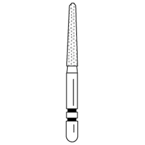 Two Striper Diamond Bur, FG, Flame, #256.9, Coarse, Green Ring, 1.8 mm Major/1.2 mm Minor Diameter, 9 mm Length, 5/Pk, 2015075 thumbnail 4
