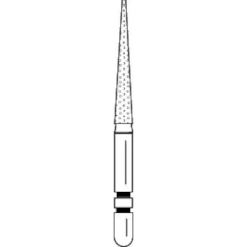 Two Striper Diamond Bur, FG, Flat-End Taper, 700.11, Fine, Red, 1.8 mm Major/0.7 mm Minor Diameter, 11.0 mm Length, 5/Pk, 2015367 thumbnail 4