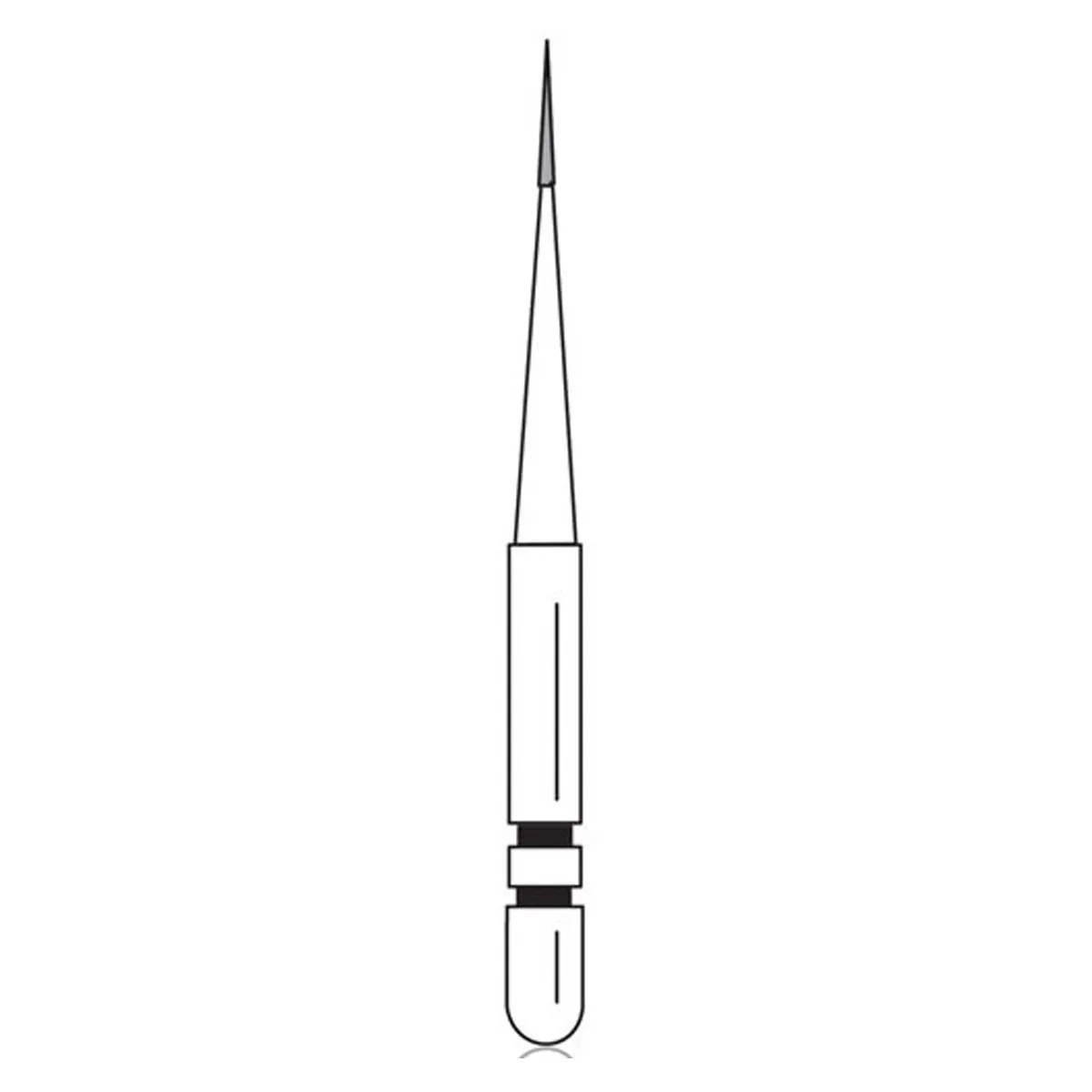 Two Striper Diamond Bur, FG, Cone Point End, Interproximal Trimmer, #201.3, Very Fine, Yellow, 0.8 mm Major/0.3 mm Minor, 3.0 mm Length, 5/Pk, 2015053 thumbnail 4