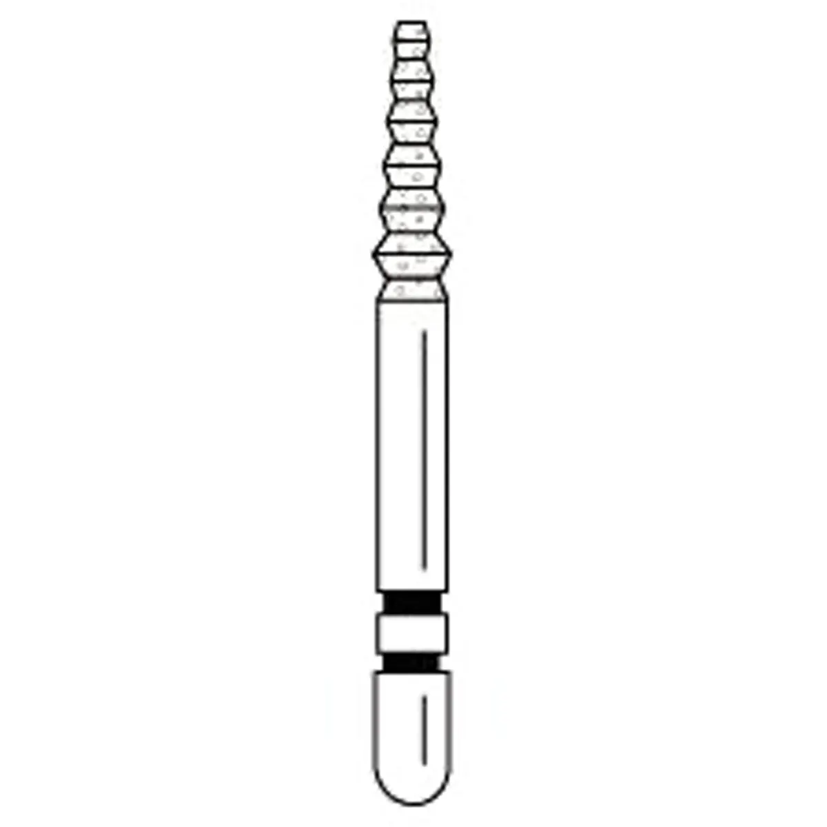 Two Striper Diamond Bur, FG, Crown Cut, Gross Reduction, ST6, Coarse, Green, 1.8 mm Major/1.4 mm Minor Diameter, 6.0 mm Length, 5/Pk, 2015581 thumbnail 3