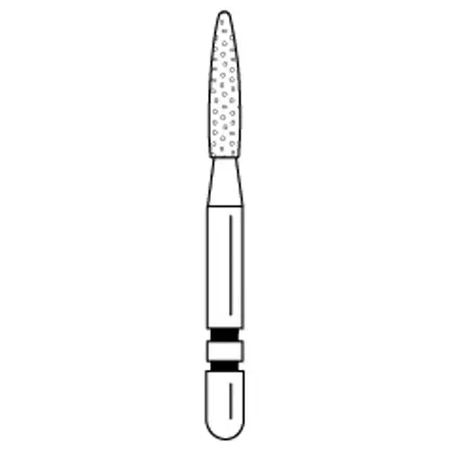 Two Striper Diamond Bur, FG, Flame, #265.6.5, Coarse, Green Ring, 1.4 mm Major/0.5 mm Minor Diameter, 6.5 mm Length, 5/Pk, 2015129 thumbnail 4