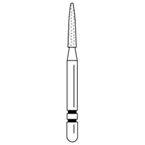 Two Striper® Diamond Bur FG, Fine, Flame, #260.6.5, 1.3 mm Major/0.4 mm Minor Diameter, 6.5 mm Length, Red Ring, 5/Pkg, 2015152 thumbnail 2