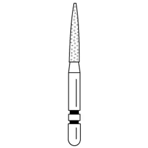 Two Striper Diamond Burs, FG, Flame, 263.8, Fine, Red, 1.6 mm Major/0.4 mm Minor Diameter, 8.0 mm Length, 5/Pk, 2015157 thumbnail 4