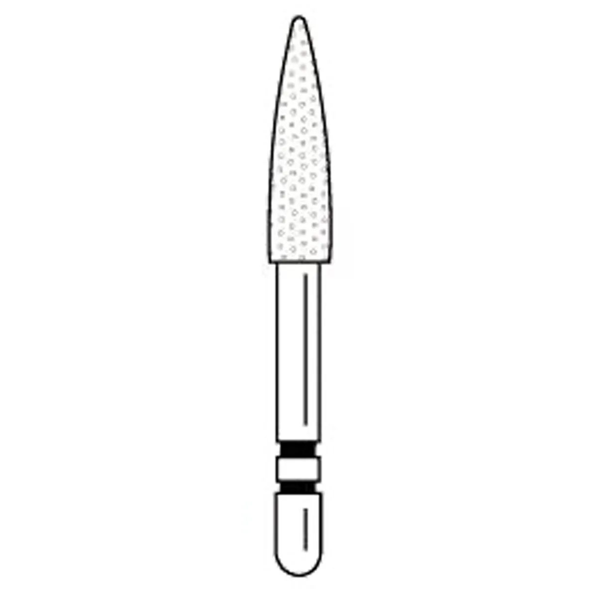 Two Striper Diamond Bur, FG, Flame, #275.9, Coarse, Green, 2.2 mm Major/0.4 mm Minor Diameter, 9.0 mm Length, 5/Pk, 2015955 thumbnail 4