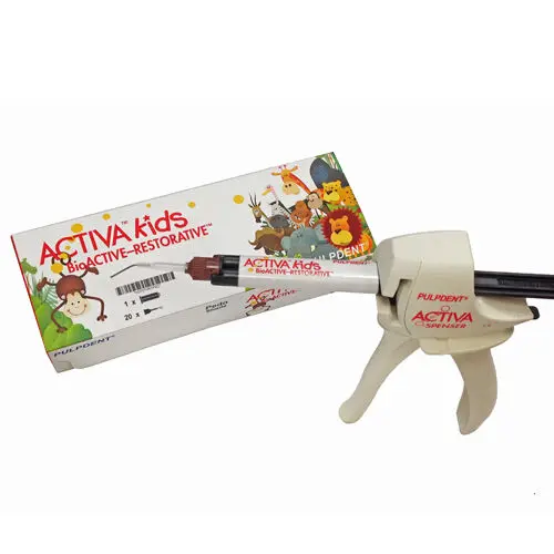Activa Kids BioACTIVE-Restorative Starter Kit, Pedo Shade, 5 mL (8 g) Syringe, with Dispenser and 20 Mixing Tips, VKP thumbnail 19