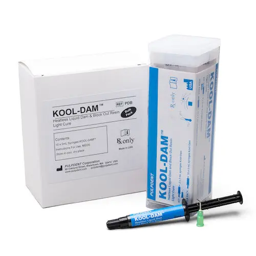 Kool-Dam Light-Cure Heatless Liquid Dam & Block-Out Resin Intro Kit, 2 x 3 mL Syringes + 20 Applicator Tips thumbnail 9
