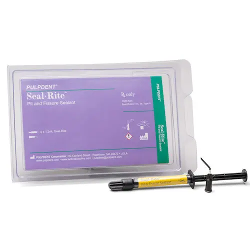 Pulpdent Seal-Rite Pit & Fissure Sealant Kit, Light-Cure, Off-White, 4 x 1.2 mL Syringes + 8 Applicator Tips, SEAL thumbnail 12
