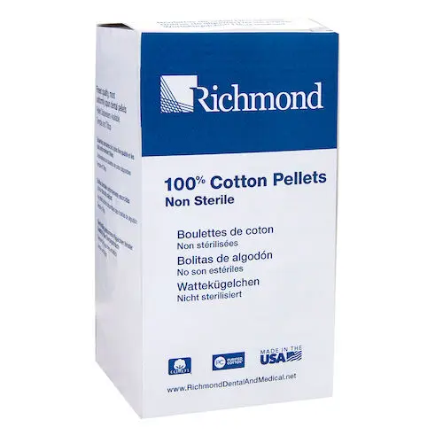 Richmond Dental Cotton Pellets, Size 2, 7/32" Diameter, 100% Cotton, Non-Sterile, 2550/Box, 100107 thumbnail 15