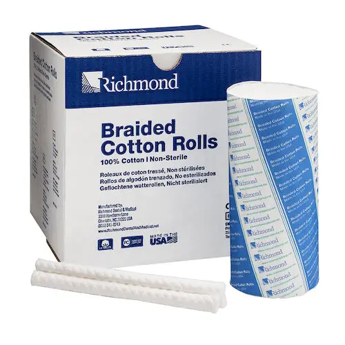 Braided Cotton Rolls, Medium, 3/8" x 6", Non-Sterile, 200/Pk, 201208 thumbnail 11