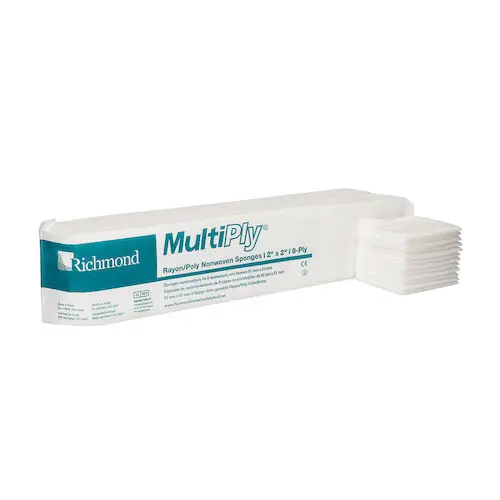 Richmond MultiPly Rayon/Poly Nonwoven Sponges, 2" x 2", 8-Ply, Non-Sterile, 3000/Case, 300637 thumbnail 5
