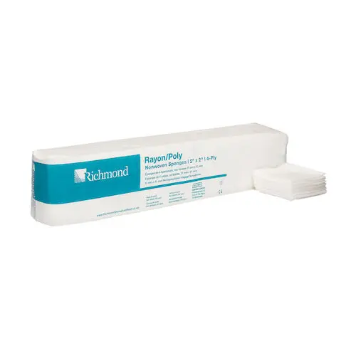 Richmond Rayon/Poly Non-Woven Sponges, 4-Ply, 2" x 2", Non-Sterile, 5000/Case, 300634 thumbnail 5