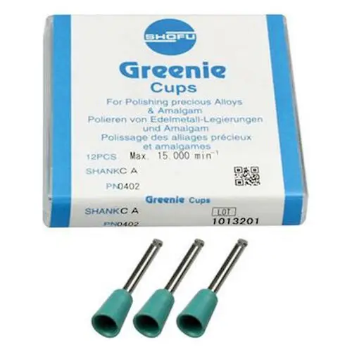 Shofu Greenie Silicone Polisher, Cup Shape, CA (Contra Angle) Latch, ISO #065, Dark Green, 12/Box, 0402 thumbnail 10