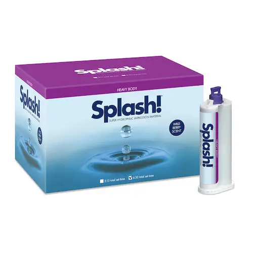 Splash! VPS Impression Material, Regular Set Heavy Body, 1:1 Automix Cartridges, 48 mL, Wild Berry, 20/Box, SPD1590 thumbnail 3