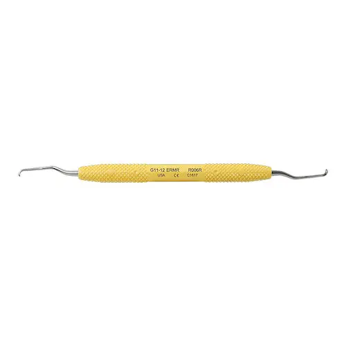 PDT Cruise Amazing Gracey 11/12 Extended Reach Mini Rigid Curette, Yellow Handle, R006R thumbnail 3