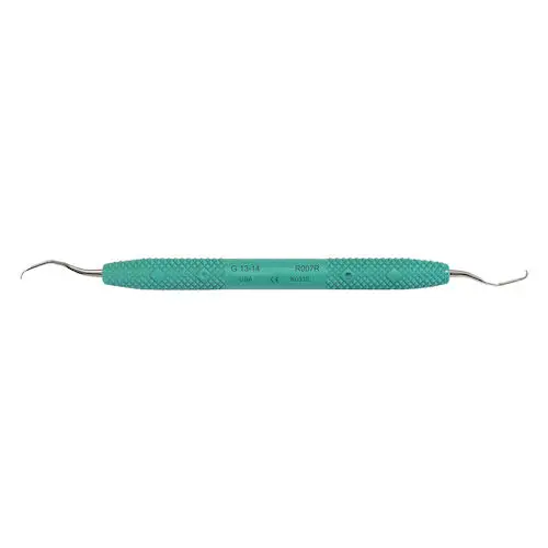 PDT Amazing Gracey 13/14 Extended Reach Mini Rigid Curette, Caribbean Green Handle, R007R thumbnail 2