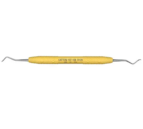 PDT Cruise Cattoni 107-108 Posterior Scaler, Double-Ended, Yellow Resin Handle, R129 thumbnail 3