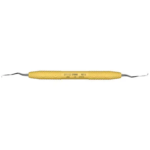 PDT Amazing Gracey 11-12 Extended Reach Micro Mini Curette, Double-Ended, Sunshine Yellow Handle, R013 thumbnail 2