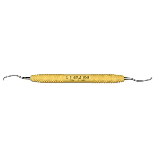 PDT Amazing Gracey 15-16 Extended Reach Mini Curette, Double-Ended, Yellow Handle, R008 thumbnail 2