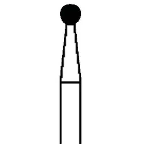 SS White Piranha Diamond Bur, 801-016F, Fine Grit, Round, Friction Grip, Single-Use, 25/Pk thumbnail 3